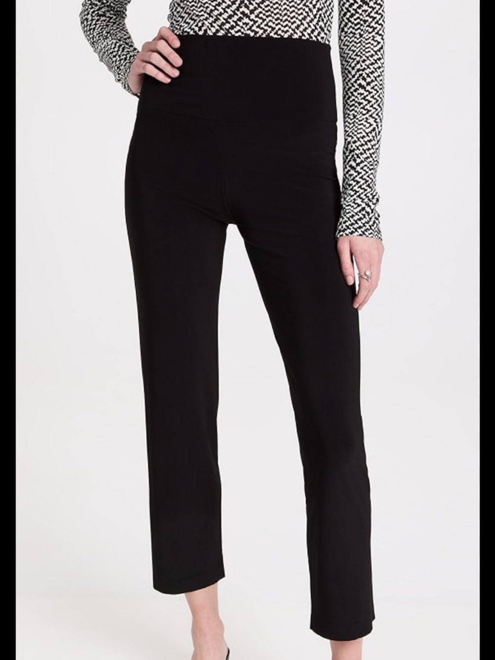 Veronica Beard Black Ankle-Length Straight-Leg Pants